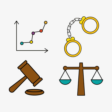 law and justice concept with icon design, vector illustration 10 eps graphic.のイラスト素材