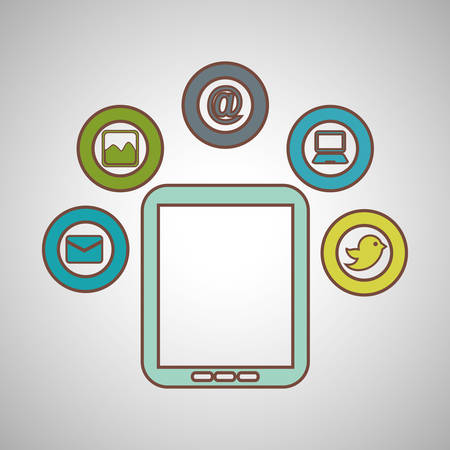 Social media  concept with tablet  icon design, vector illustration 10 eps graphic.のイラスト素材
