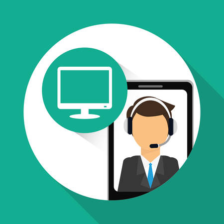 call center concept with technical service icon design, vector illustration 10 eps graphic.のイラスト素材