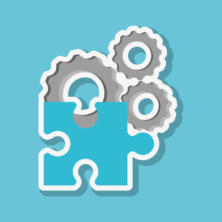 puzzle concept with icon design, vector illustration 10 eps graphic.のイラスト素材