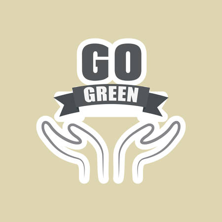 Think green concept with icon design, vector illustration 10 eps graphic.のイラスト素材