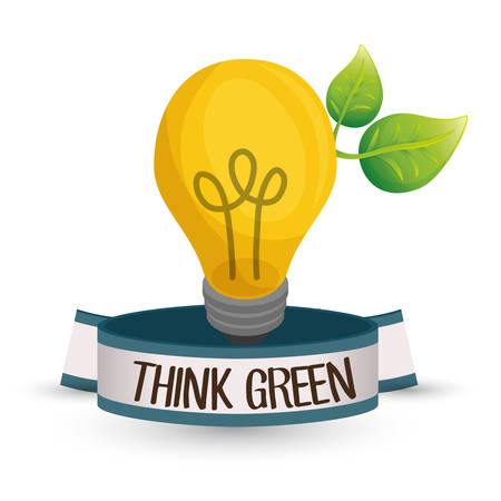 think Green concept with icon design, vector illustration 10 eps graphic.のイラスト素材