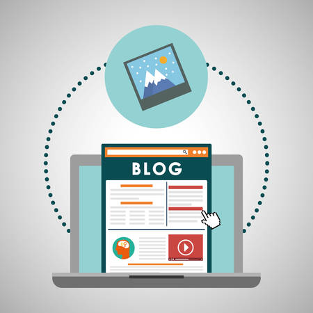 Blog concept with icon design, vector illustration 10 eps graphic.のイラスト素材