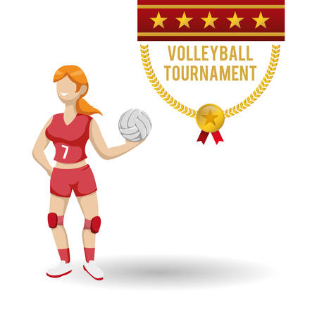Volleyball concept with icon design, vector illustration 10 eps graphic.のイラスト素材