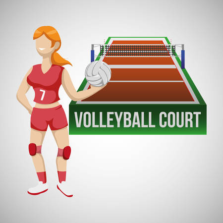 Volleyball concept with icon design, vector illustration 10 eps graphic.のイラスト素材