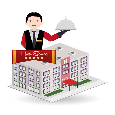 Hotel  concept with icon designのイラスト素材