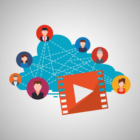 Social network concept with icon design, vector illustration 10 eps graphic.のイラスト素材