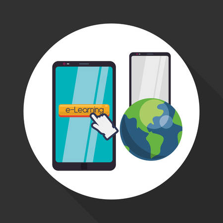 E-learning concept with icon design, vector illustration 10 eps graphic.のイラスト素材
