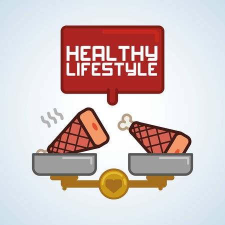 Healthy food concept with icon design, vector illustration 10 eps graphic.のイラスト素材