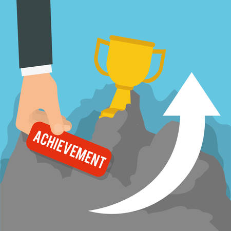Achievement concept with icon design, vector illustration graphic.のイラスト素材