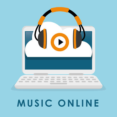 Music online concept with icon design, vector illustration 10 eps graphic.のイラスト素材