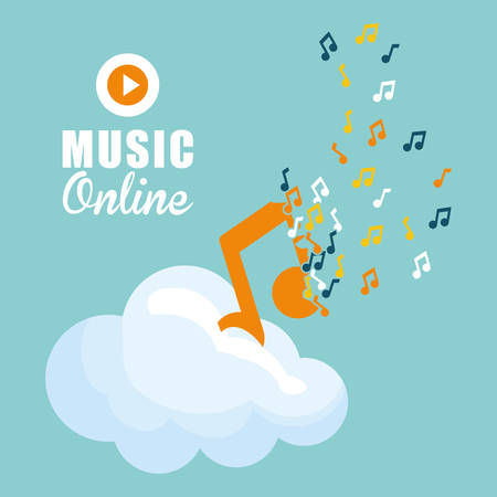 Music online concept with icon design, vector illustration 10 eps graphic.のイラスト素材