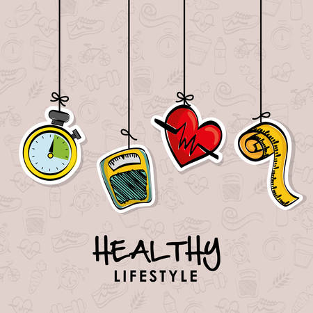 Healthy lifestyle  concept with icon design, vector illustration 10 eps graphic.のイラスト素材