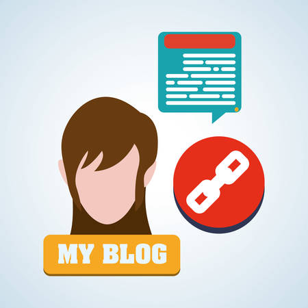 Blogging concept with icon design, vector illustration graphic.のイラスト素材
