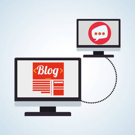 Blogging concept with icon design, vector illustration graphic.のイラスト素材