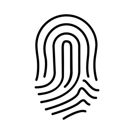 isolated finger print icon design, linear illustration , Vectorのイラスト素材