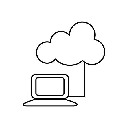 siolated laptop connected to the cloud, internet concept  , Vectorのイラスト素材