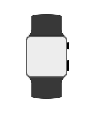 isolated smart watch icon with button and leash , Vectorのイラスト素材
