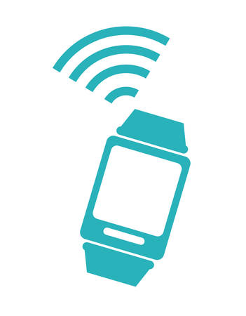 flat smart watch design, wi fi concept, wrist device , Vectorのイラスト素材