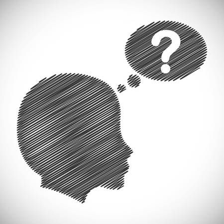 Think concept with icon design, vector illustration, person avatarのイラスト素材