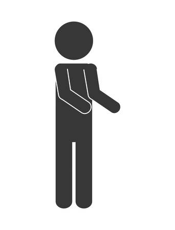 Pictogram of one person, silhouette illustration, flat and isolted designのイラスト素材