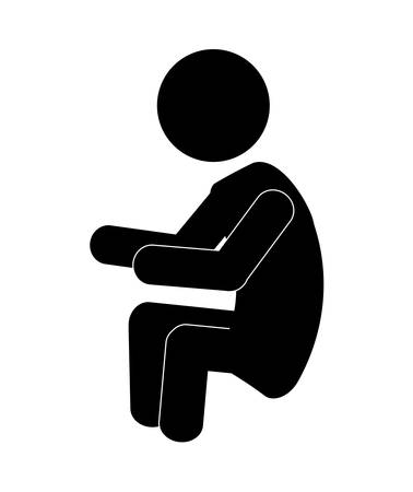 Person concept represented by pictogram doing action  icon over flat and isolated designのイラスト素材