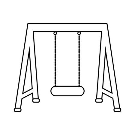 Green area concept represented by swing for playground icon over flat and isolated designのイラスト素材