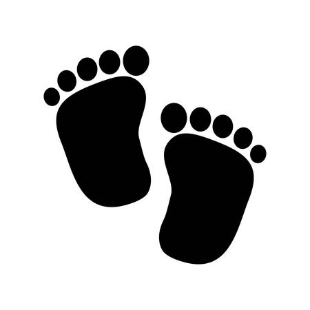 Baby concept represented by foot print  icon over flat and isolated designのイラスト素材