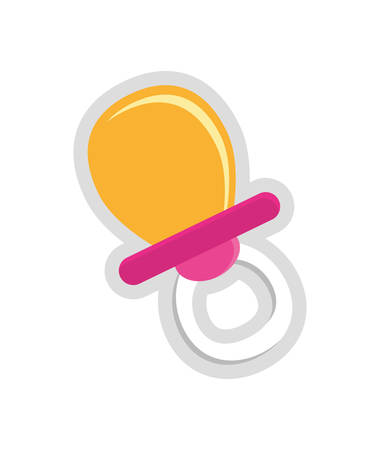 Baby concept represented by pacifier icon over flat and isolated designのイラスト素材