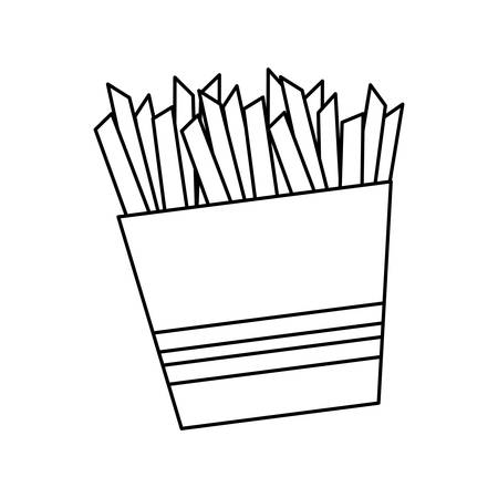 Fast and Street food  concept represented by french fries illustration, flat and isolated designのイラスト素材