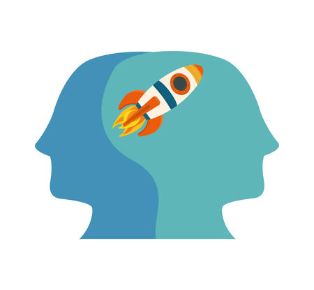 Start up concept represented by rocket icon illustration, flat and isolated designのイラスト素材