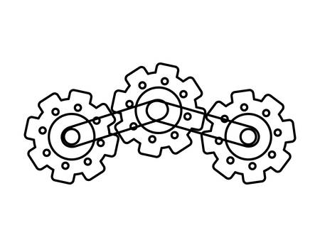 Process and Solution concept represented by gear icon illustration, flat and isolated designのイラスト素材