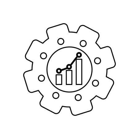 Process and Solution concept represented by gear icon illustration, flat and isolated designのイラスト素材