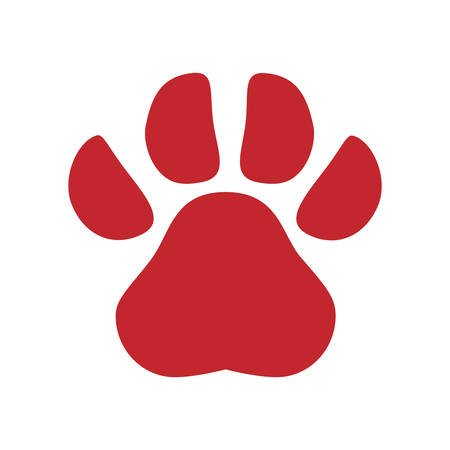 Animal and Pet love represented by dog foot  print over isolated and flat illustrationのイラスト素材