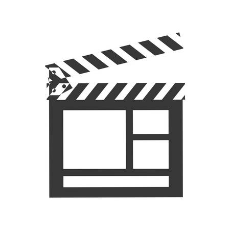 Movie and Cinema represented by classic clapboard icon over flat and isolated backgroundのイラスト素材