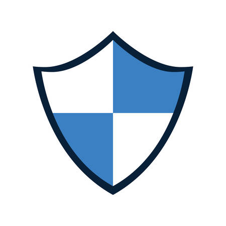 Security system and protection represented by shield icon over flat and isolated backgroundのイラスト素材