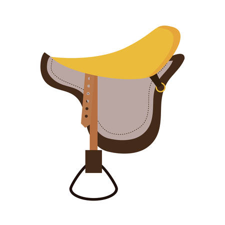 Horse and equine lifestyle  concept represented by chair icon over flat and isolated backgroundのイラスト素材