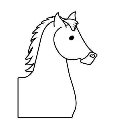 Horse and equine lifestyle concept represented by farm animal icon over flat and isolated backgroundのイラスト素材