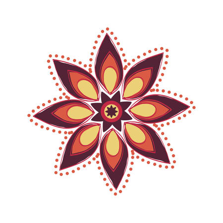Bohemic draw concept represented by flower icon over flat and isolated backgroundのイラスト素材
