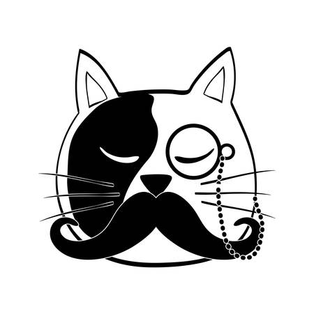 Cat concept represented by cute animal icon over flat and isolated backgroundのイラスト素材