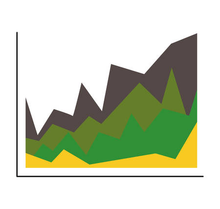 Infographic represented by green data  icon over flat and isolated designのイラスト素材