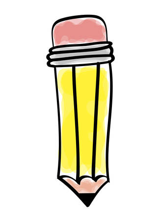 Instrument for drawing represented by pencil icon over flat and isolated backgroundのイラスト素材