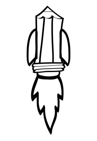 Instrument for drawing represented by pencil icon over flat and isolated backgroundのイラスト素材
