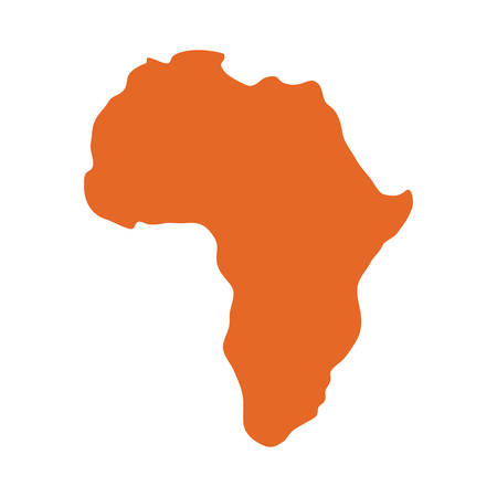 Africa concept represented by continent map silhouette icon over flat and isolated backgroundのイラスト素材