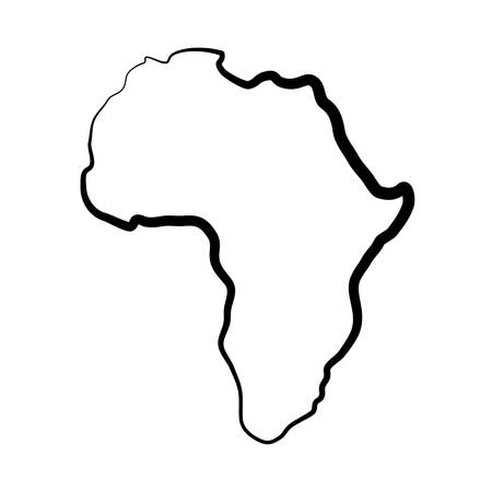 Africa concept represented by continent map silhouette icon over flat and isolated backgroundのイラスト素材