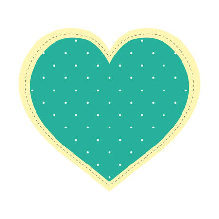 Sticker of a blue pointed  heart shape over isolated and flat backgroundのイラスト素材