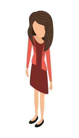 Avatar concept represented by female icon over flat and isolated backgroundのイラスト素材