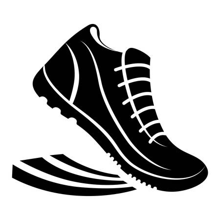 Running represented by running shoes figure design over isolated and flat illustrationのイラスト素材