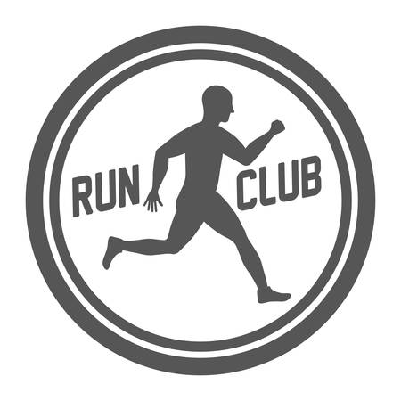 Running represented by man of side figure design over isolated and flat illustrationのイラスト素材