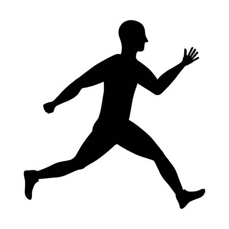 Running represented by man of side figure design over isolated and flat illustrationのイラスト素材